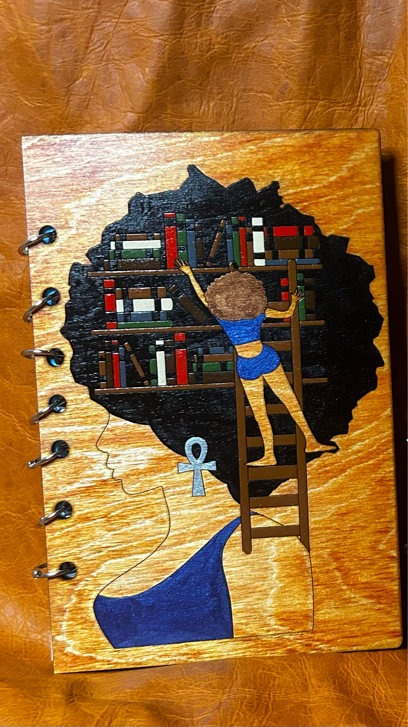 Refillable Wooden Journal - Sis With Books on Her Mind