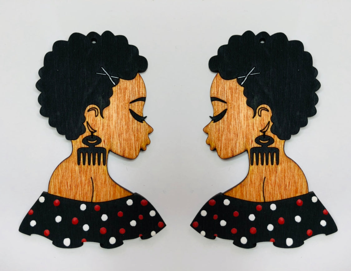 Earrings - Ebony - Ruffle