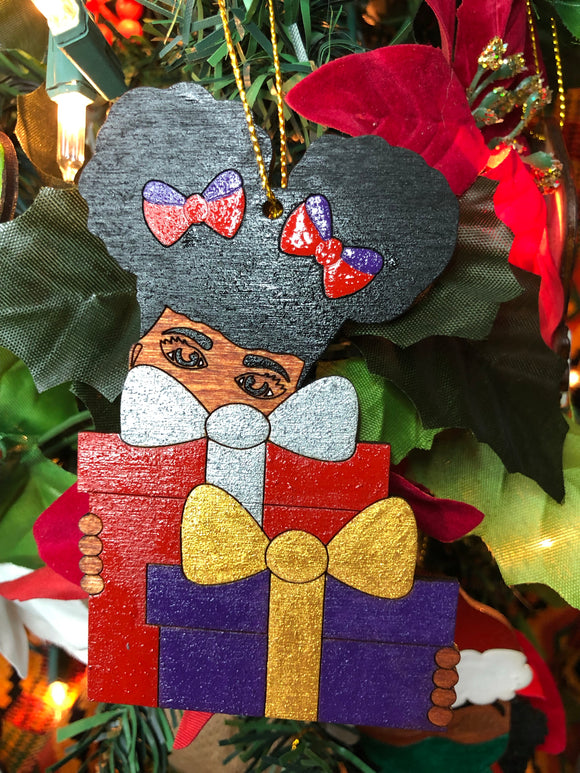 Holiday Ornament - Girl with Gifts