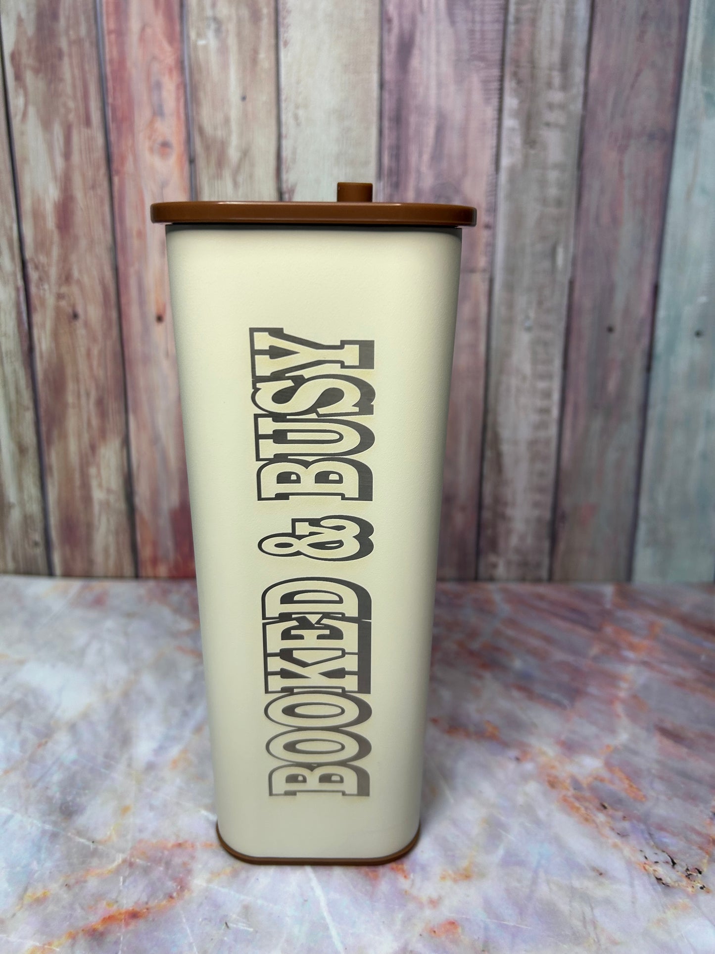 20oz Square Tumbler - Booked & Busy