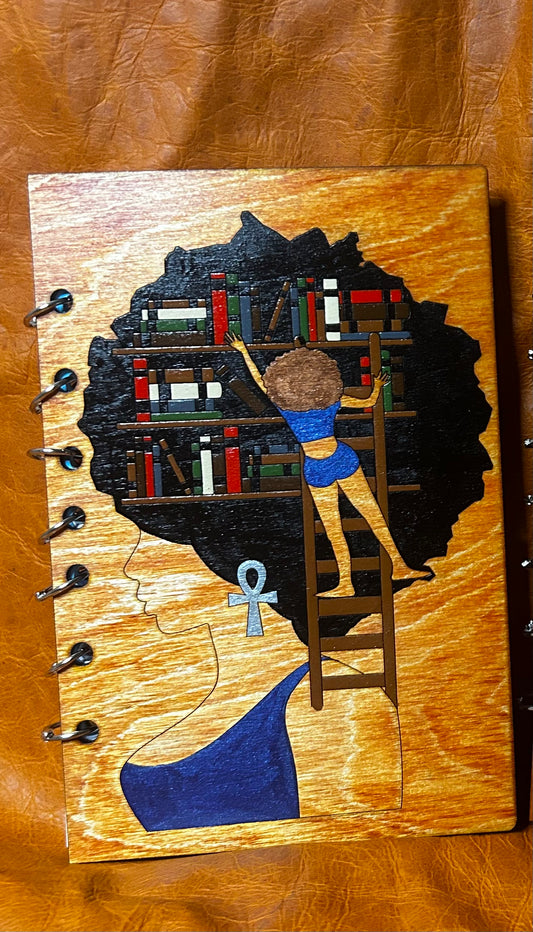 Refillable Wooden Journal - Sis With Books on Her Mind