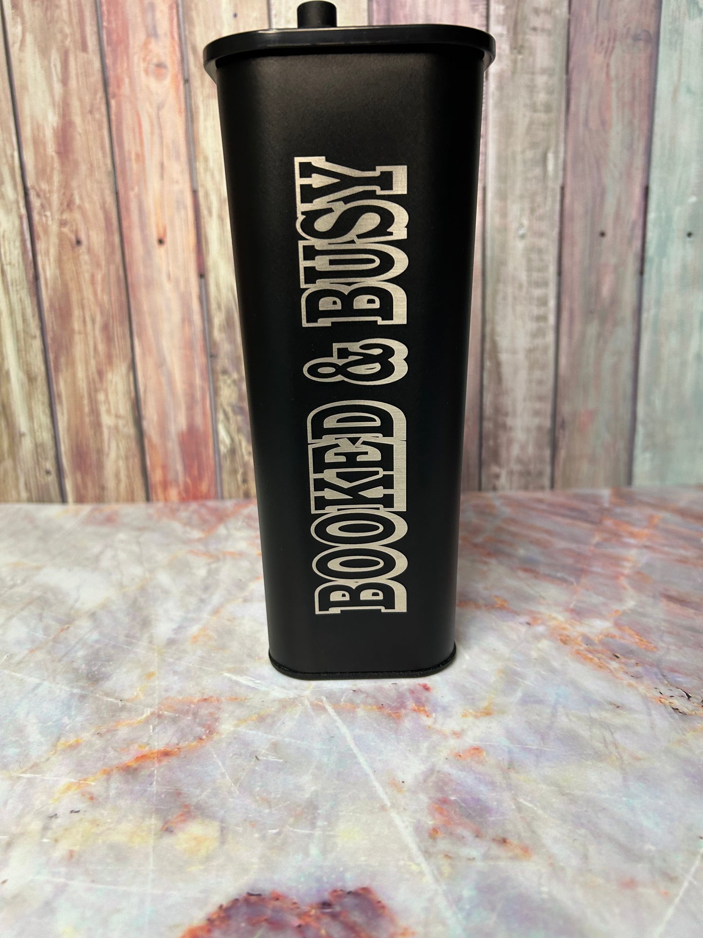 20oz Square Tumbler - Booked & Busy