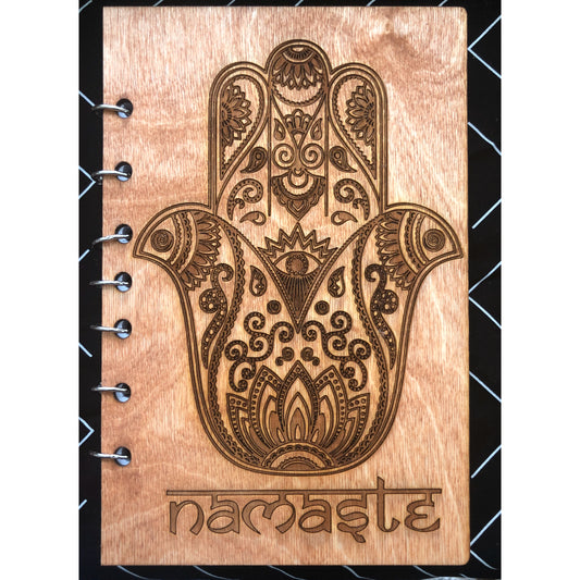 Refillable Wooden Journal - Namaste