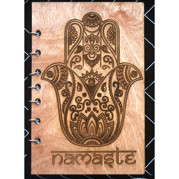 Refillable Wooden Journal - Namaste