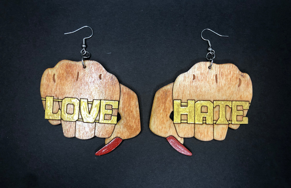 Love/Hate earrings – MBellished Gifts