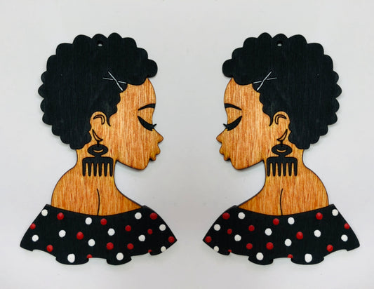 Earrings - Ebony - Ruffle