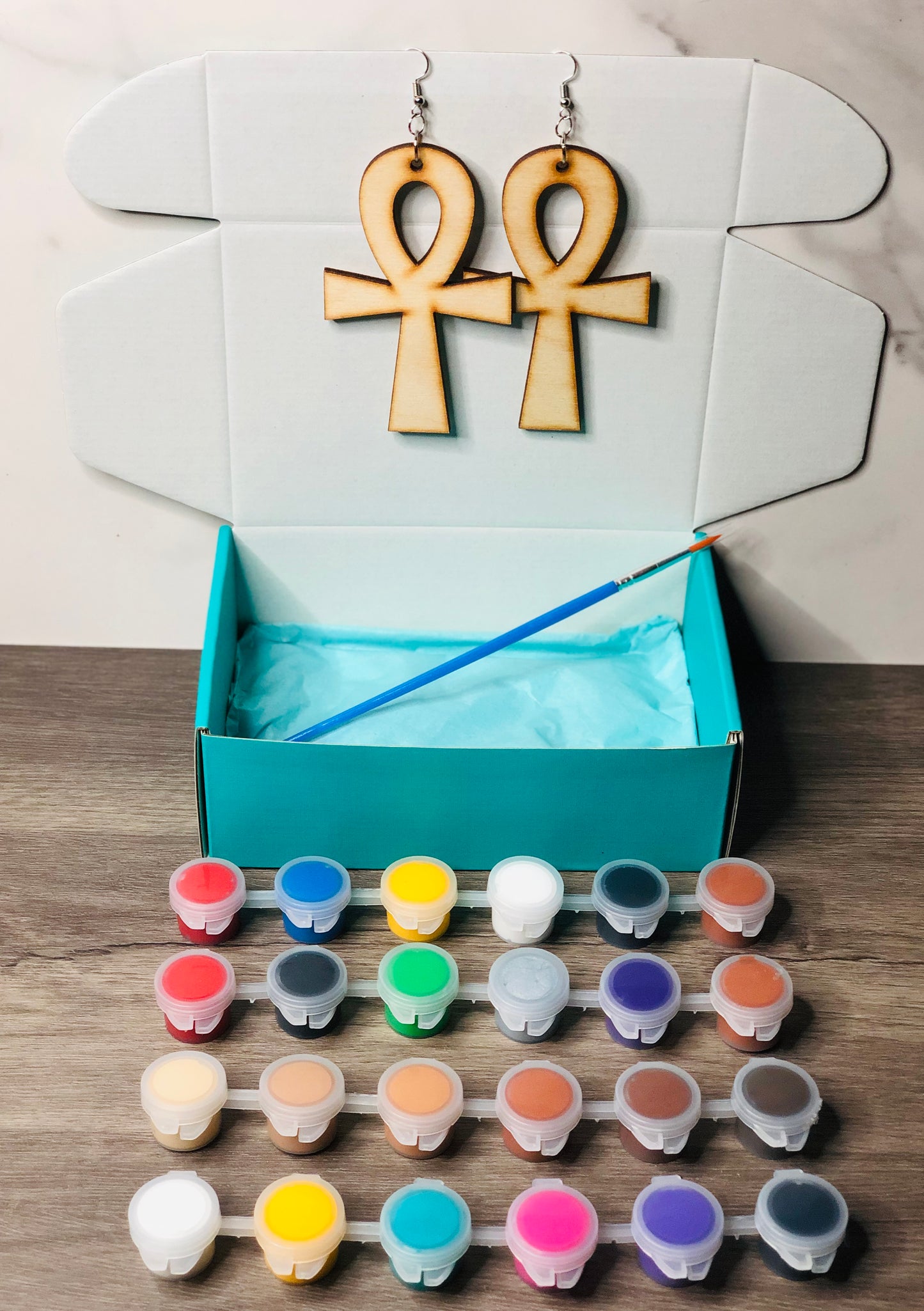 DIY Take-N-Paint Earrings - Ankh