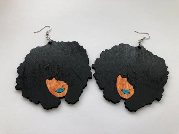 Earrings - RBG Afro (Black)