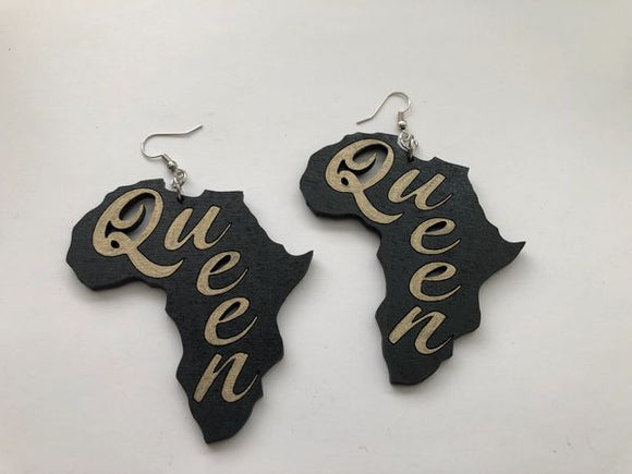Earrings - Queen in Africa (Black/Titanium)