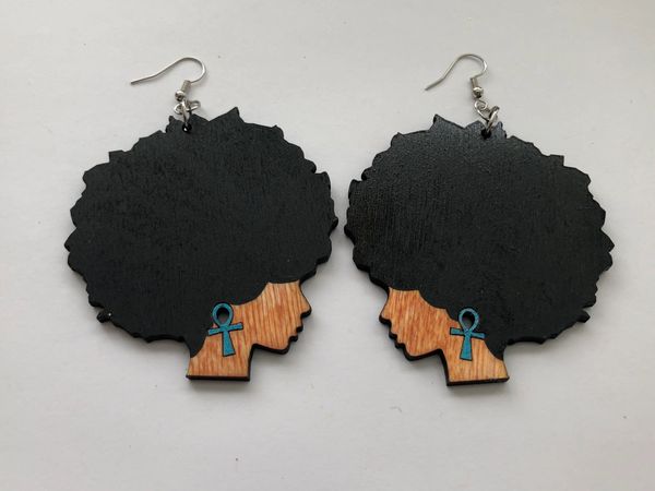 Earrings - MBellished Logo (Blue Ankh)