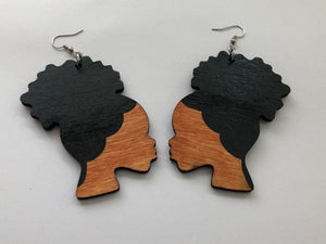 Earrings - Afro Puff (Black)