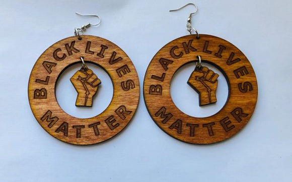 Earrings - BLACK LIVES MATTER with Fist